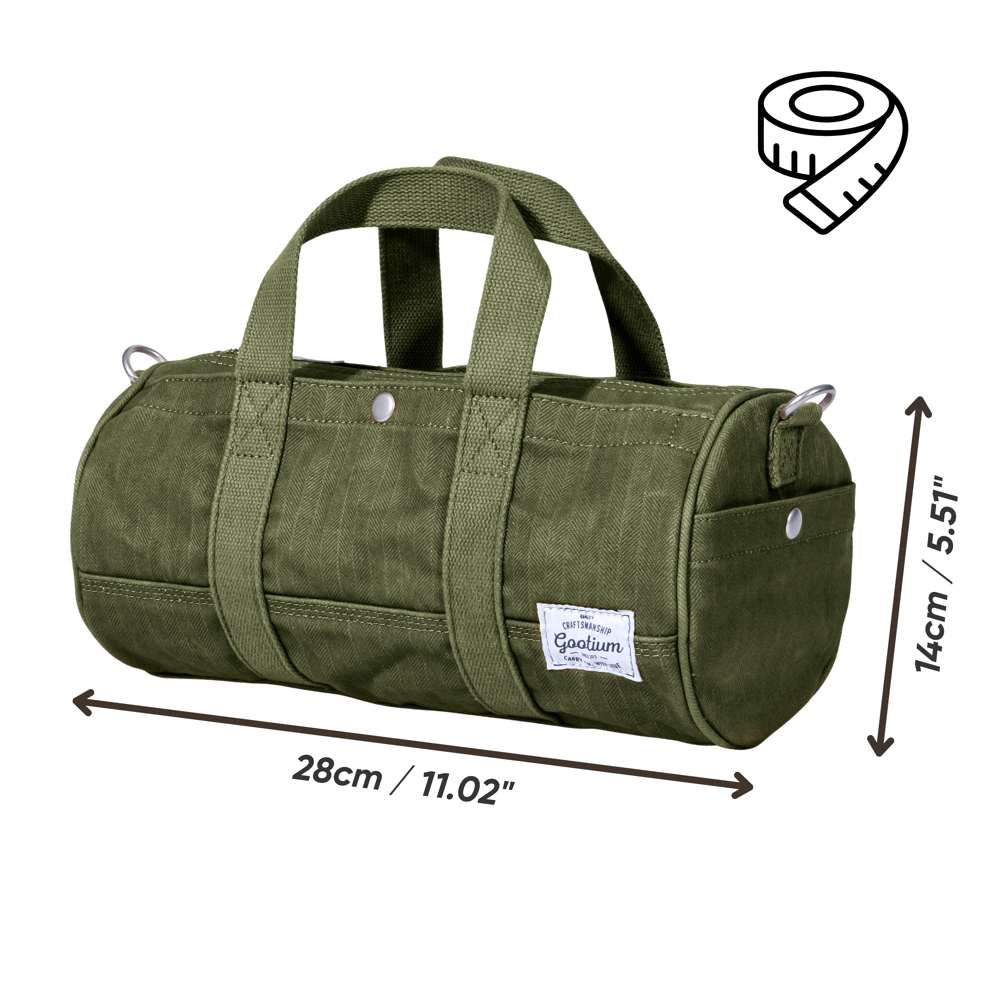 Gootium Heritage Mini Duffel | Heavyweight Herringbone Canvas