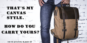 leather canvas backpack 71102-8