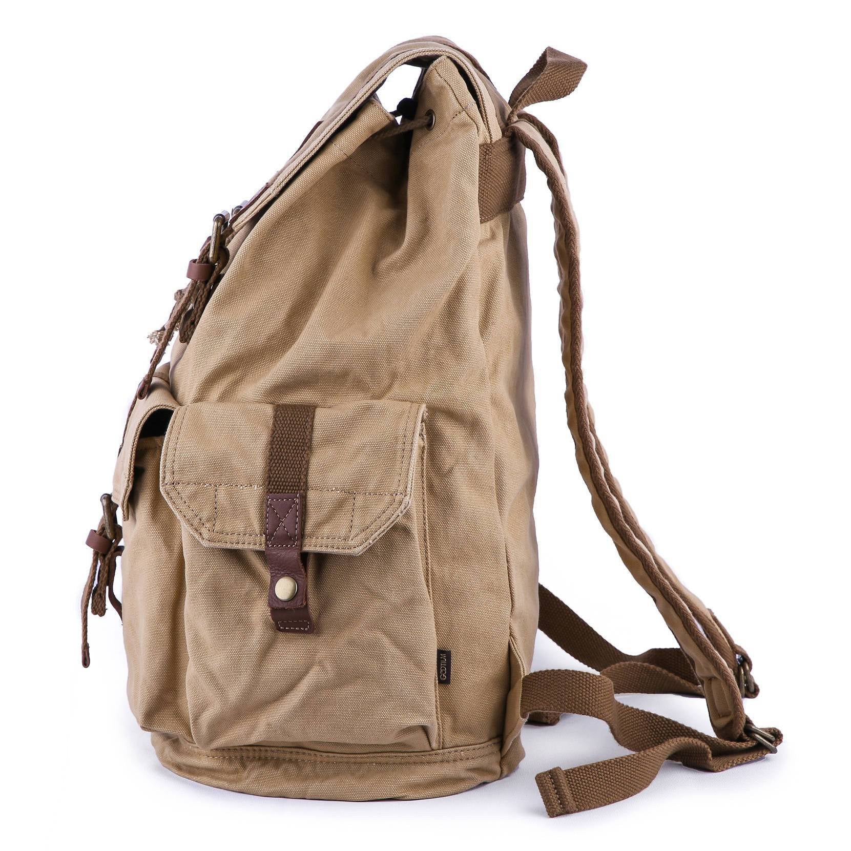 Canvas Rucksack Rugged Vintage Canvas Backpack - Gootium