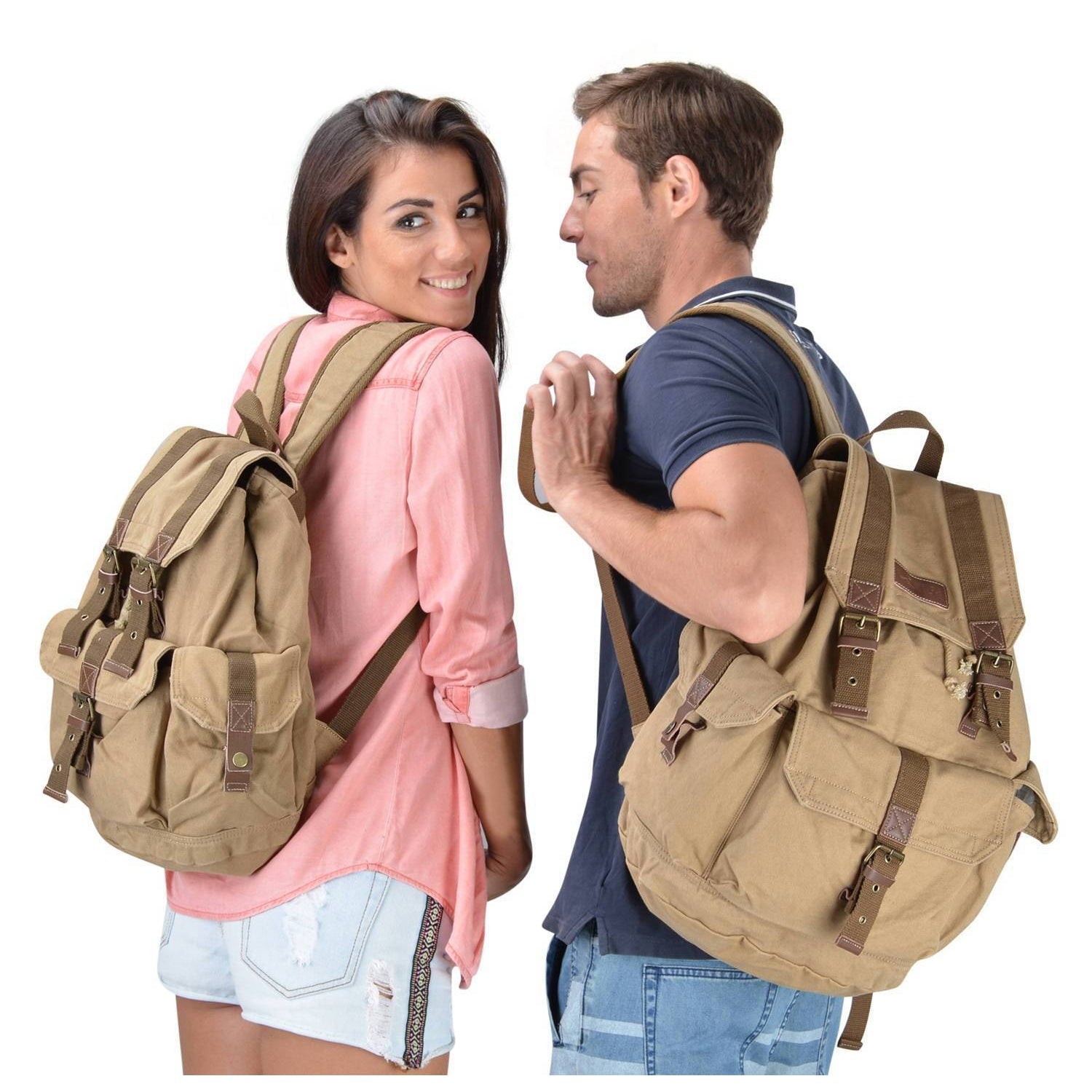 Front Pocket Small Canvas Backpack