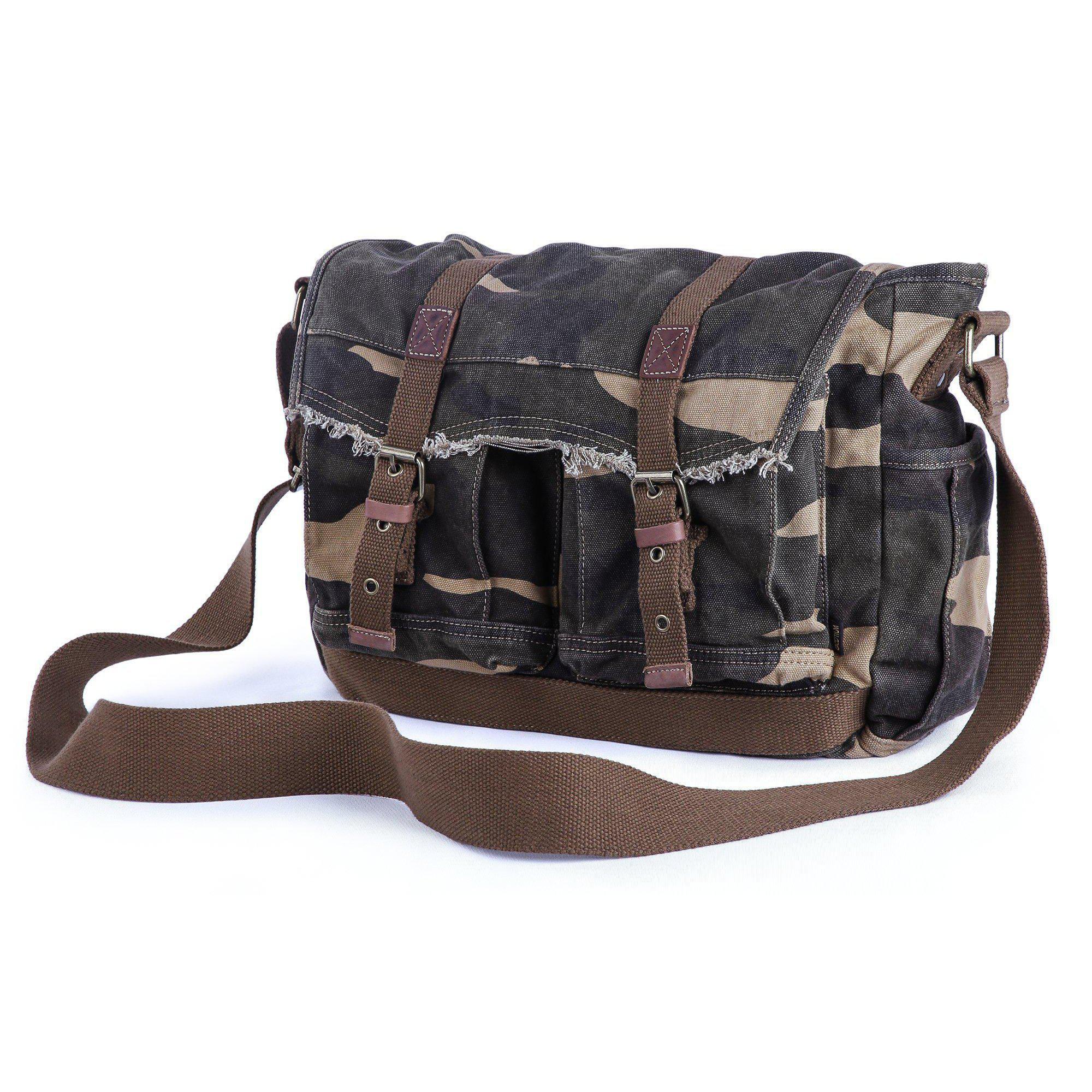 Gootium Canvas Messenger Bag Vintage Shoulder Bag 16 Laptop Sleeve Bag  Courier Style Purse Crossbody Bag