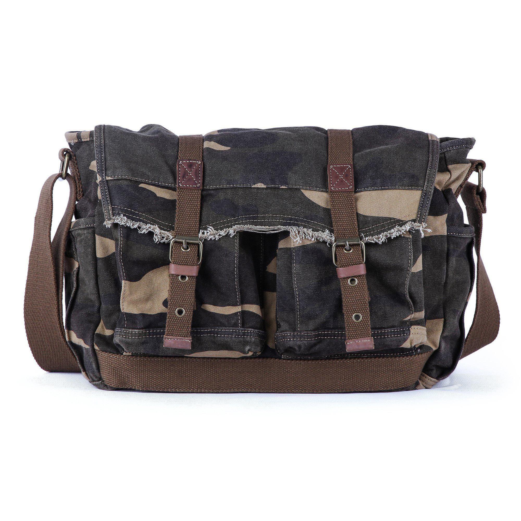 Gootium Canvas Messenger Bag Tan Canvas