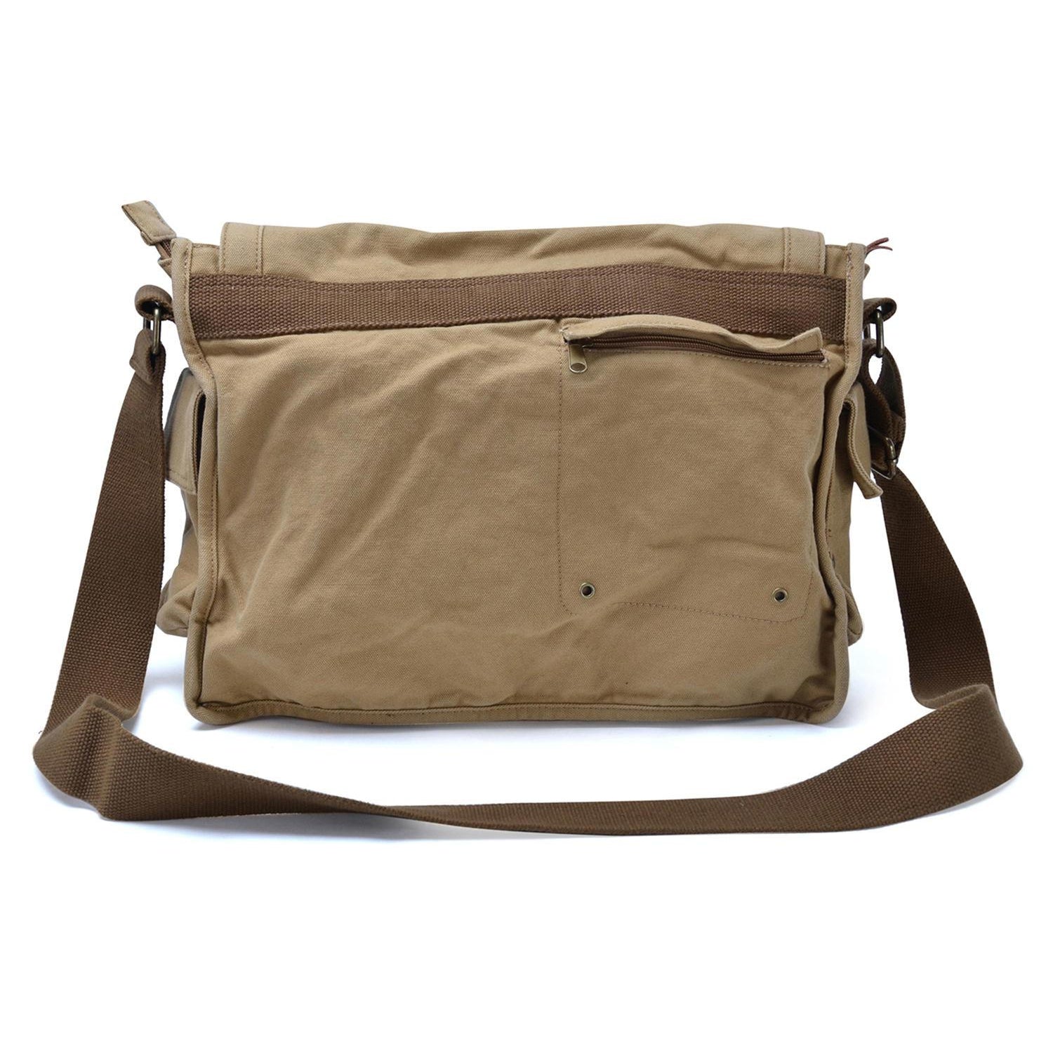 gootium Canvas Messenger Bag - Vintage Shoulder Bag Frayed Style