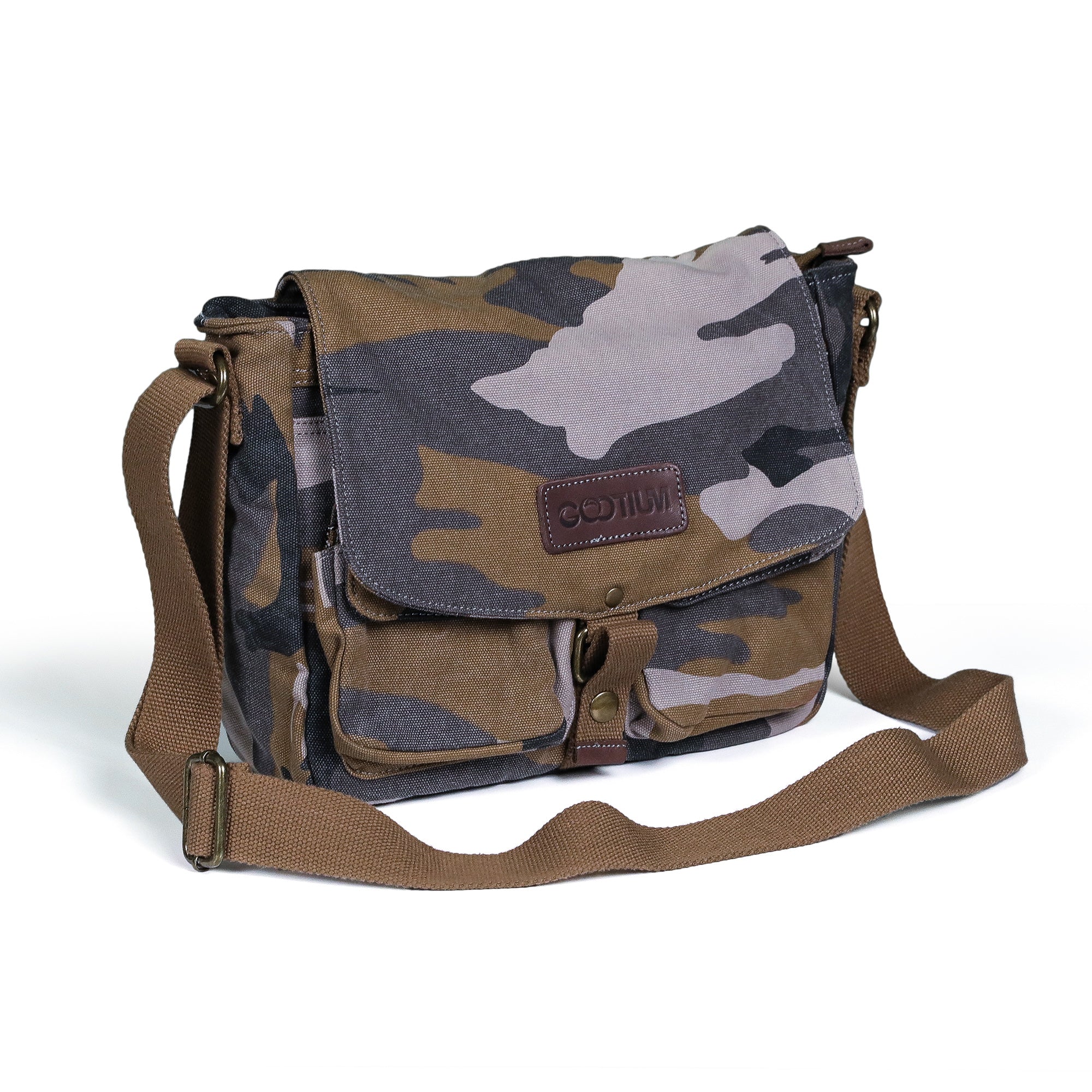 Gootium Canvas Messenger Bag - Vintage Shoulder Bag Frayed Style Boho Purse
