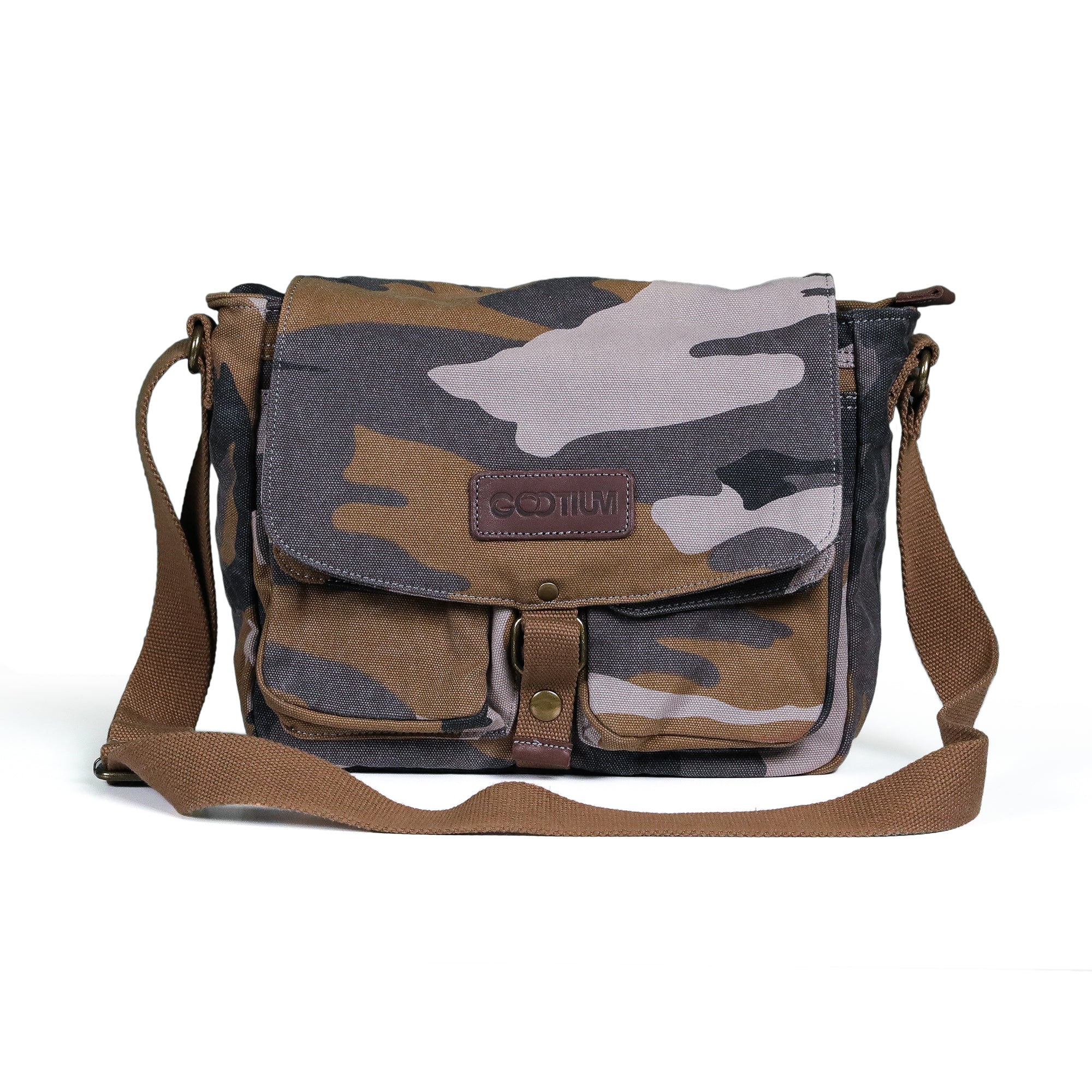 Gootium 40199AMG Small Canvas Cross Body Messenger Bag, Army Green