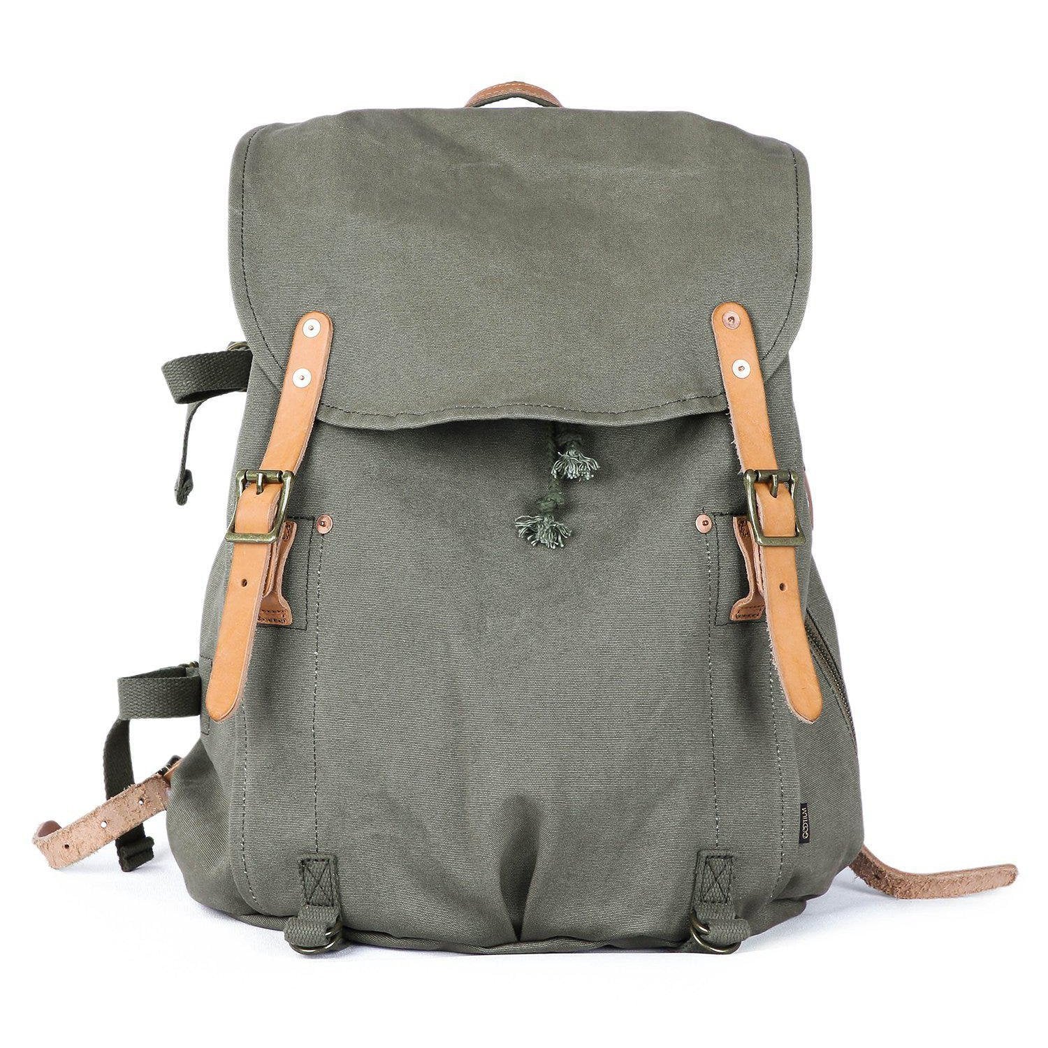 Gootium 21101KA Specially High Density Thick Canvas Backpack Rucksack,Khaki