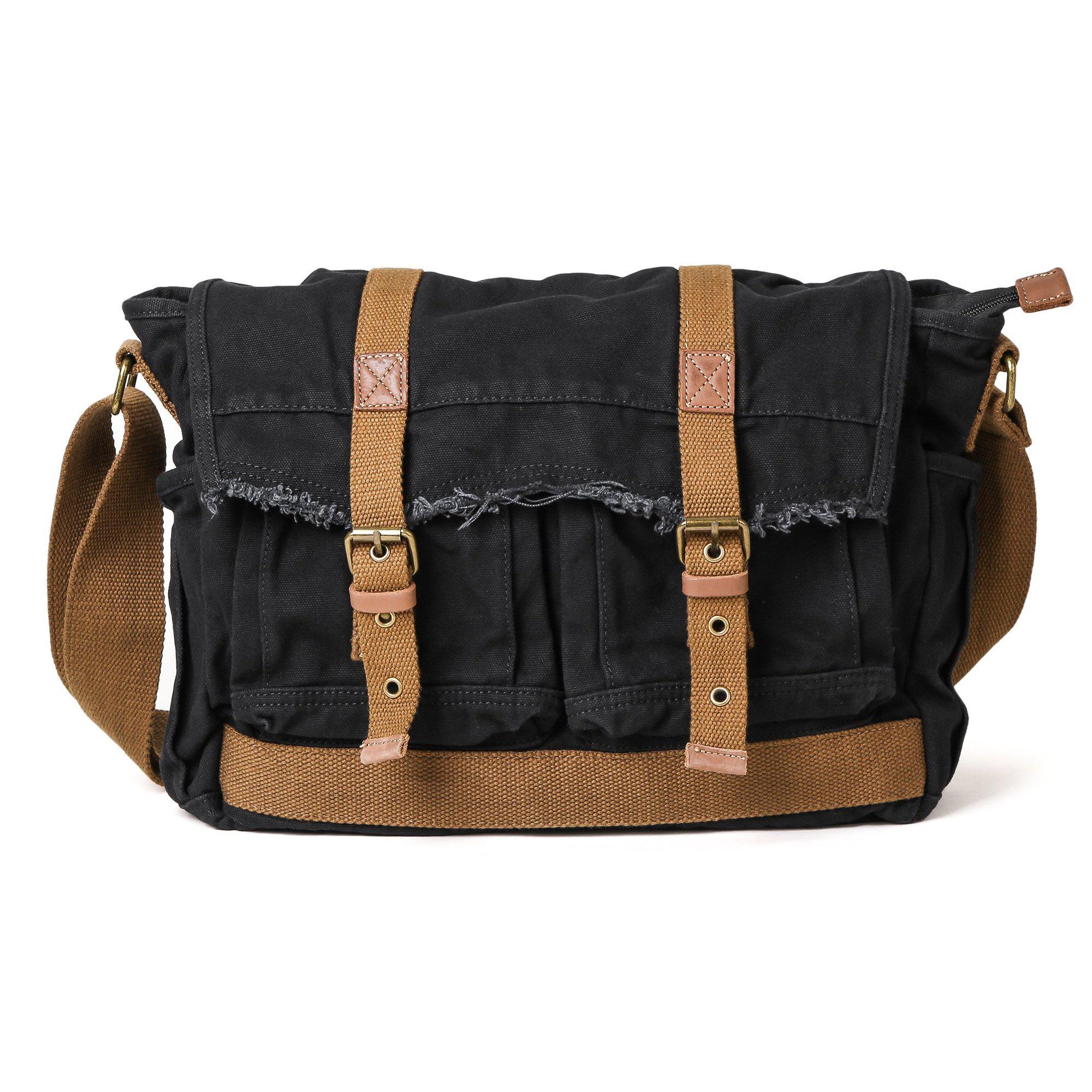 Rugged Vintage-Style Graphite Canvas & Leather Backpack, In stock!, Delton Bags in 2023