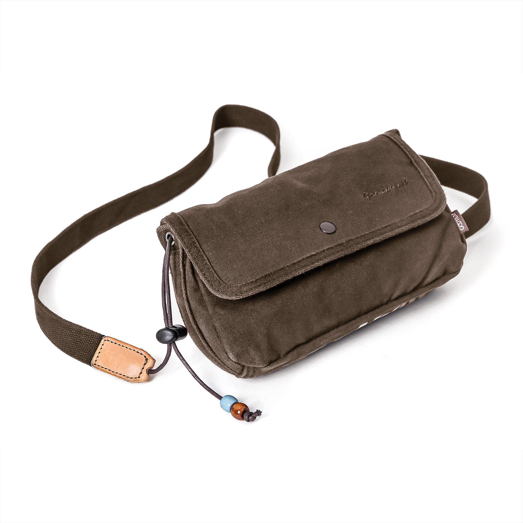 Gootium Canvas Small Crossbody Purse - Flap Shoulder Bag Daily Essentials Pouch