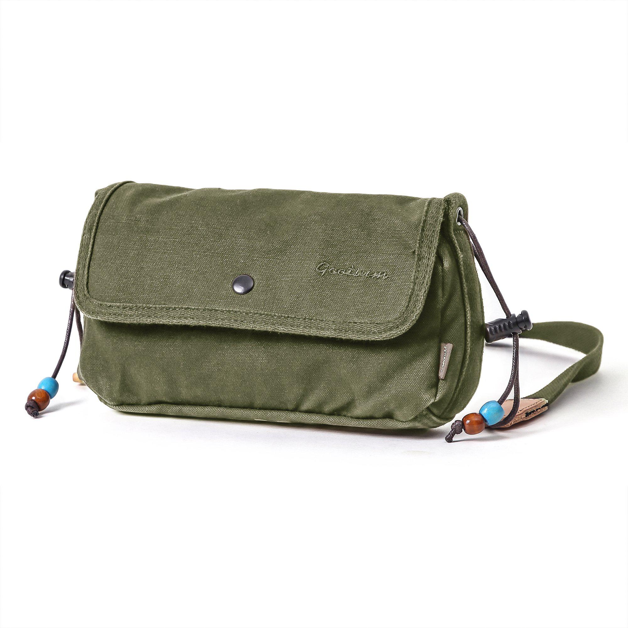 Gootium Canvas Small Crossbody Purse - Flap Shoulder Bag Daily Essentials Pouch