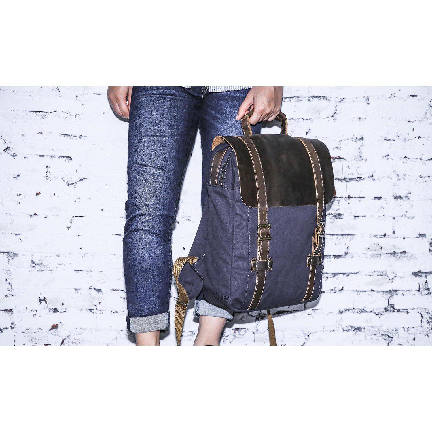 Gootium Leather Canvas Backpack #71102