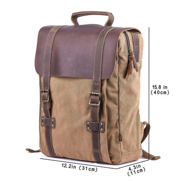 The Ambassador Leather & Canvas Backpack — 15.6