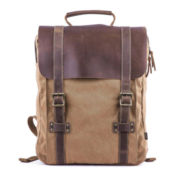 The Ambassador Leather & Canvas Backpack — 15.6