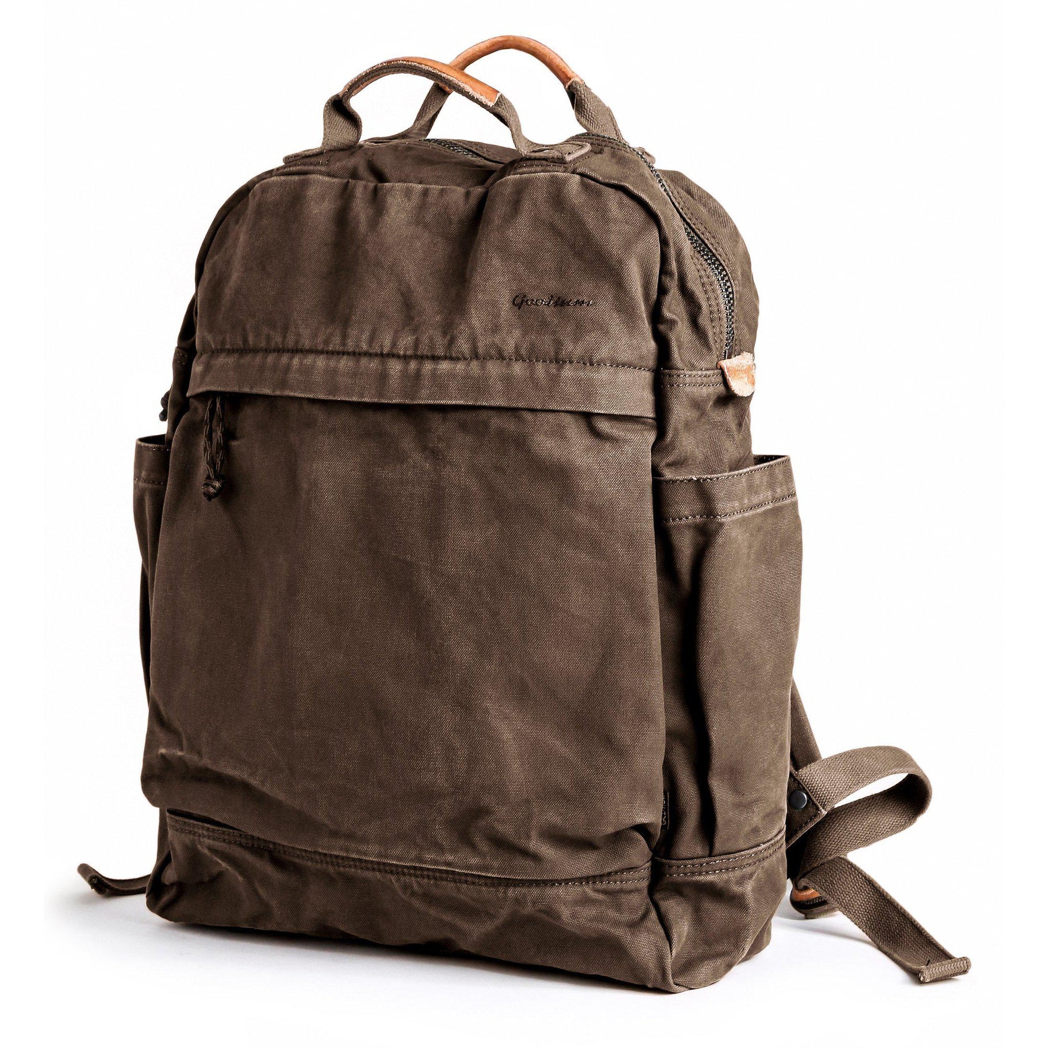 Canvas Zippered Backpack #G2001 Charcoal